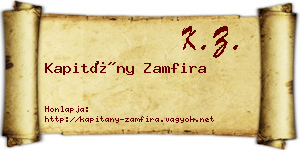 Kapitány Zamfira névjegykártya